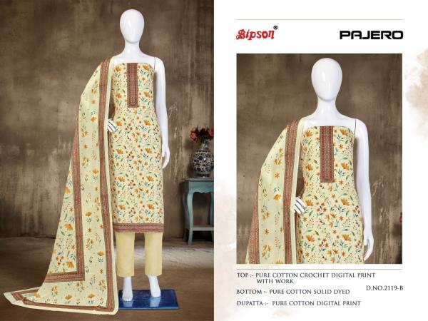Bipson Pajero 2119 Digital Printed Cotton Printed Dress Material Collection